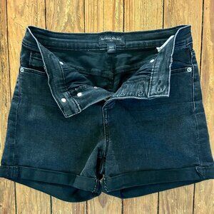 Banana Republic High Rise-Button Fly-Distressed Shorts